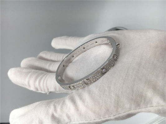 Kwaliteit Eenvoudig Diamond Bangle Bracelet, 18k-de Armband van de Witgoudliefde fabriek