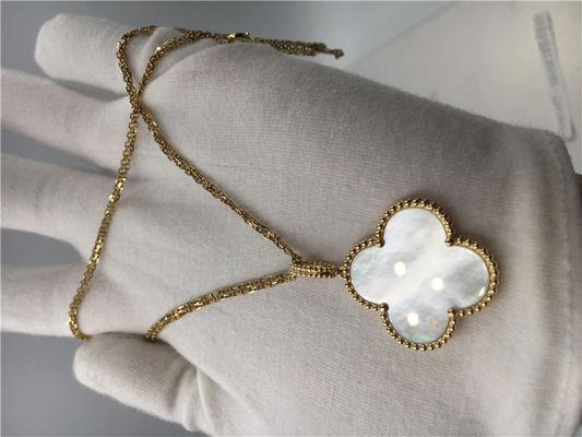 Kwaliteit De lange Vorm van de de Halsbandbloem van 18k Gele Gouden Uitstekende Alhambra zonder Diamant fabriek