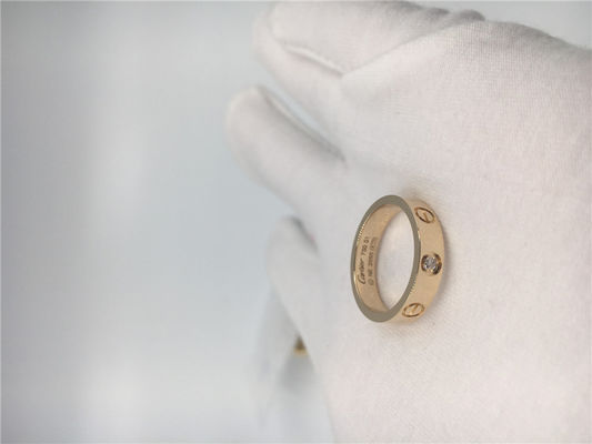 Kwaliteit Gele het Goud van de de Ringsb4056100 1 Diamant 18K van de liefdetrouwring fabriek