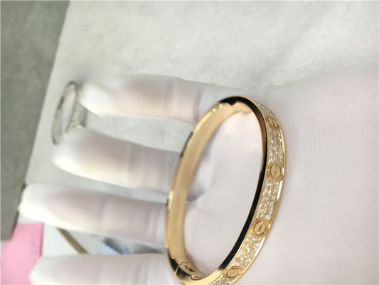 Kwaliteit Diamond High End Custom Jewelry-het Gele Goud van de Liefdearmband 18K fabriek