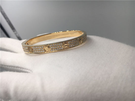 Kwaliteit Diamond High End Custom Jewelry-het Gele Goud van de Liefdearmband 18K fabriek