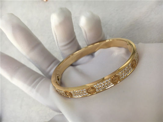 Kwaliteit Diamond High End Custom Jewelry-het Gele Goud van de Liefdearmband 18K fabriek
