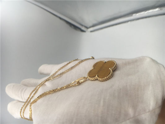 Kwaliteit Gouden Halsband van douane de Met de hand gemaakte Dames 18K met Bois D'Amourette/Bruine Halfedelsteen fabriek