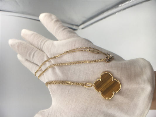 Kwaliteit Gouden Halsband van douane de Met de hand gemaakte Dames 18K met Bois D'Amourette/Bruine Halfedelsteen fabriek