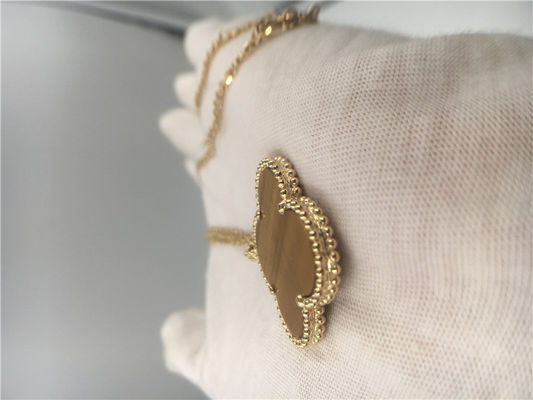 Kwaliteit Gouden Halsband van douane de Met de hand gemaakte Dames 18K met Bois D'Amourette/Bruine Halfedelsteen fabriek