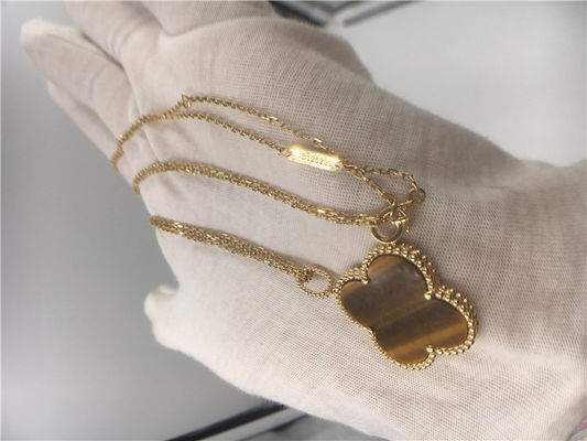 Kwaliteit Gouden Halsband van douane de Met de hand gemaakte Dames 18K met Bois D'Amourette/Bruine Halfedelsteen fabriek