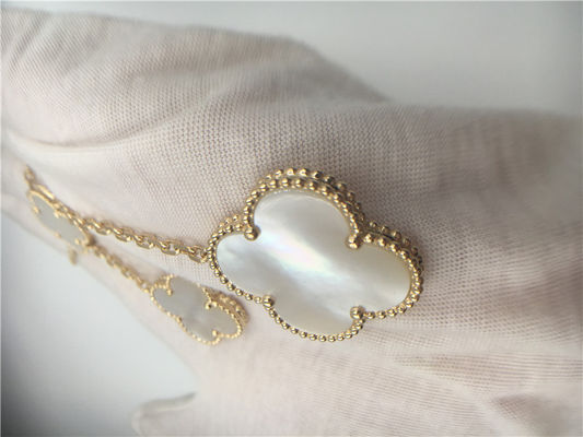 Kwaliteit Het witte Gele Goud van de Moeder van Parel Van Cleef Arpels Magische Alhambra Halsband 18k fabriek