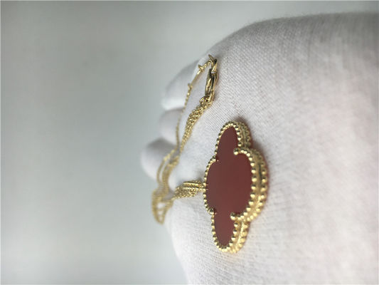 Kwaliteit Vormt de Gouden Halsband van LongVancleef Arpels 18K met Rode Bloem Geen Diamant fabriek