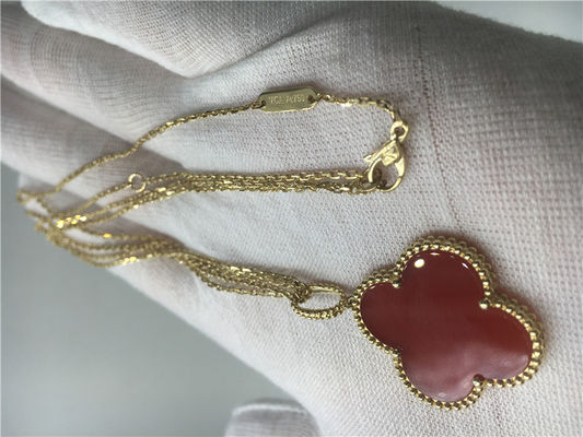 Kwaliteit Vormt de Gouden Halsband van LongVancleef Arpels 18K met Rode Bloem Geen Diamant fabriek