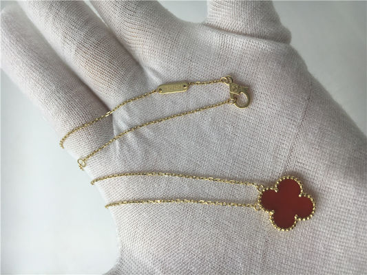 Kwaliteit Vormt de Gouden Halsband van LongVancleef Arpels 18K met Rode Bloem Geen Diamant fabriek