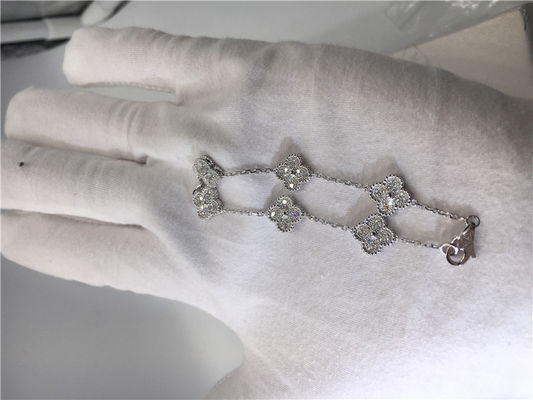 Kwaliteit Volledige van de Diamantjuwelen van de Diamantluxe Zoete Alhambra Armband 6 Motievenwitgoud fabriek