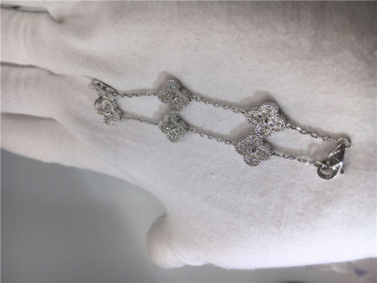 Kwaliteit Volledige van de Diamantjuwelen van de Diamantluxe Zoete Alhambra Armband 6 Motievenwitgoud fabriek