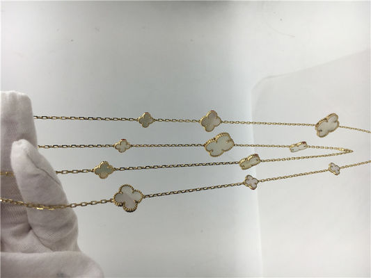 Kwaliteit Lange Necklace Van Cleef en Arpels met Bloemvorm 16 de Tegenhangerhalsband van het Motievenwitgoud fabriek