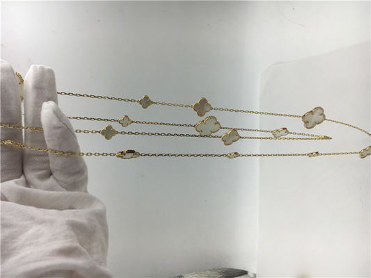 Kwaliteit Lange Necklace Van Cleef en Arpels met Bloemvorm 16 de Tegenhangerhalsband van het Motievenwitgoud fabriek