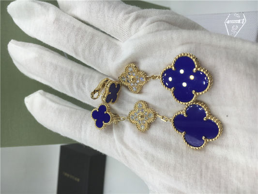 Kwaliteit VCARO9II00 Van Cleef Vintage Alhambra Oorringen met Malachiet/Diamant fabriek