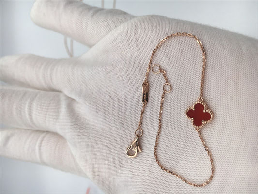 Kwaliteit Van Cleef Arpels 18K de Gouden Kornalijn van de Armband Zoete Stijl voor Jong Meisje fabriek