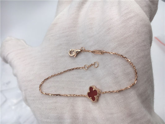Kwaliteit Van Cleef Arpels 18K de Gouden Kornalijn van de Armband Zoete Stijl voor Jong Meisje fabriek