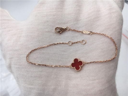 Kwaliteit Van Cleef Arpels 18K de Gouden Kornalijn van de Armband Zoete Stijl voor Jong Meisje fabriek