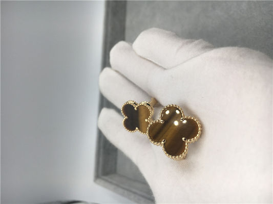 Kwaliteit Van Cleef Arpels Uitstekend Alhambra oorringen18k geel goud met boisd'amourette fabriek