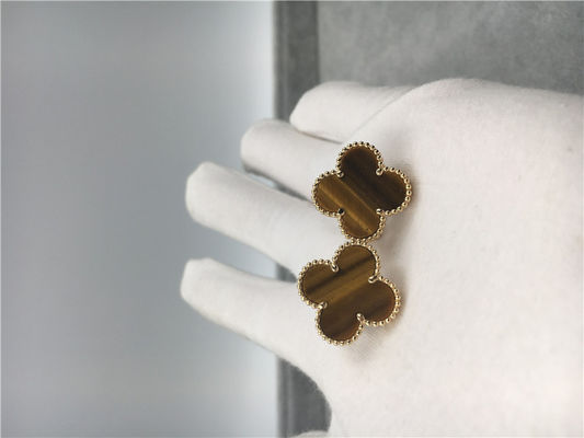 Kwaliteit Van Cleef Arpels Uitstekend Alhambra oorringen18k geel goud met boisd'amourette fabriek