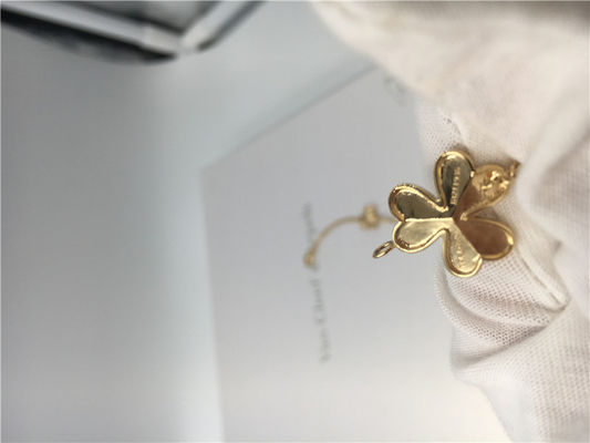 Kwaliteit 18k gele Gouden Halsband met Ronde Diamanten, 9 Flowers Van Cleef Frivole Halsband fabriek