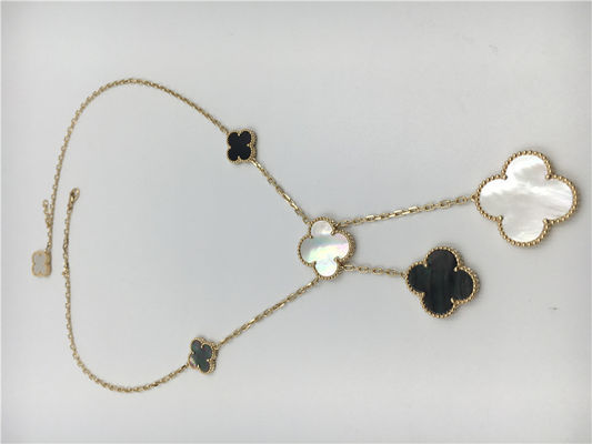 Kwaliteit 18k gele Gouden Bloem Gevormde Halsband, Van Cleef Arpels Magische Alhambra Halsband fabriek