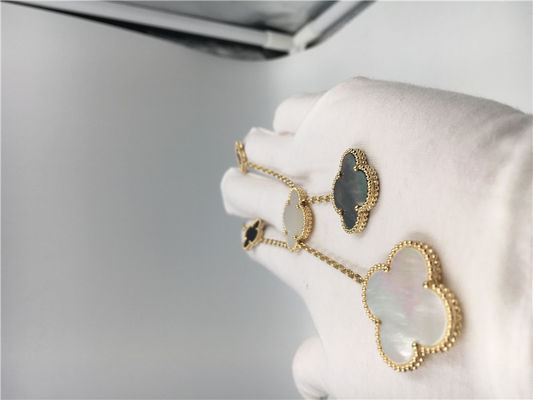 Kwaliteit 18k gele Gouden Bloem Gevormde Halsband, Van Cleef Arpels Magische Alhambra Halsband fabriek