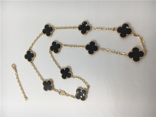 Kwaliteit Uitstekende Stijl 10 Motieven18k Gouden Halsband met Onyx Van Cleef Arpels fabriek