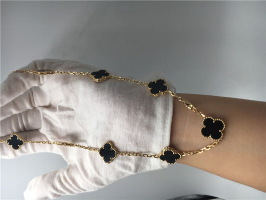 Kwaliteit Uitstekende Stijl 10 Motieven18k Gouden Halsband met Onyx Van Cleef Arpels fabriek