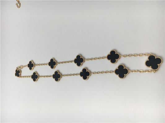 Kwaliteit Uitstekende Stijl 10 Motieven18k Gouden Halsband met Onyx Van Cleef Arpels fabriek