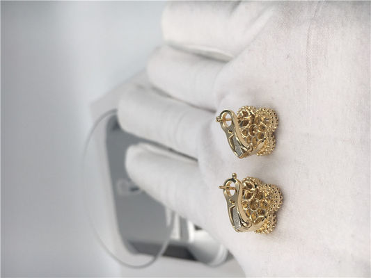Kwaliteit Ronde Diamanten Uitstekende 18K Gouden Oorringen Met de hand gemaakt voor Vrouw/Meisje fabriek