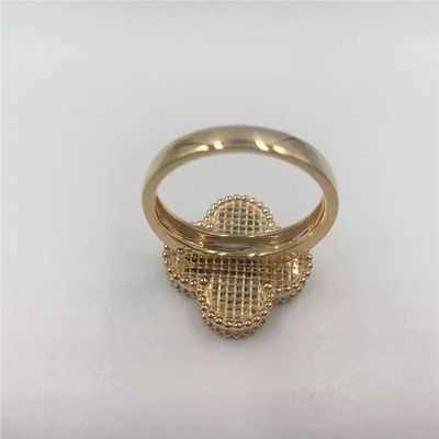 Kwaliteit Wit Paarlemoeren de Rings Magisch Alhambra van 18K Gouden Eenvoudig Ontwerp voor Jonge Dames fabriek