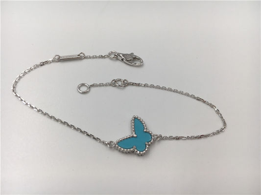 Kwaliteit Geen Turkoois van de Diamant Zoet 18K Gouden Armband met de Halfedelsteen van de Vlindervorm fabriek