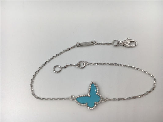 Kwaliteit Geen Turkoois van de Diamant Zoet 18K Gouden Armband met de Halfedelsteen van de Vlindervorm fabriek