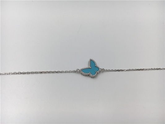Kwaliteit Geen Turkoois van de Diamant Zoet 18K Gouden Armband met de Halfedelsteen van de Vlindervorm fabriek