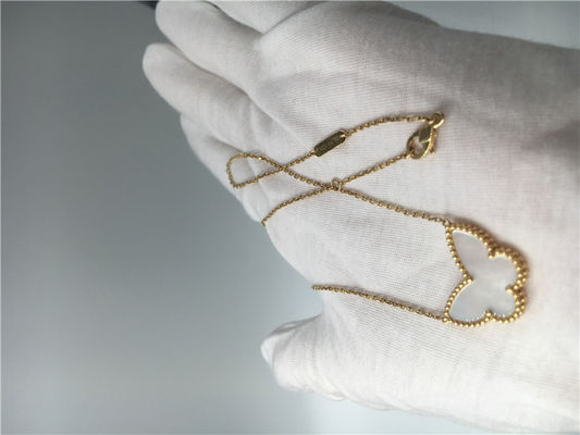 Kwaliteit Van Cleef en Arpels-Vlinderhalsband, de Gele Gouden Gelukkige Alhambra Armband van 18k fabriek