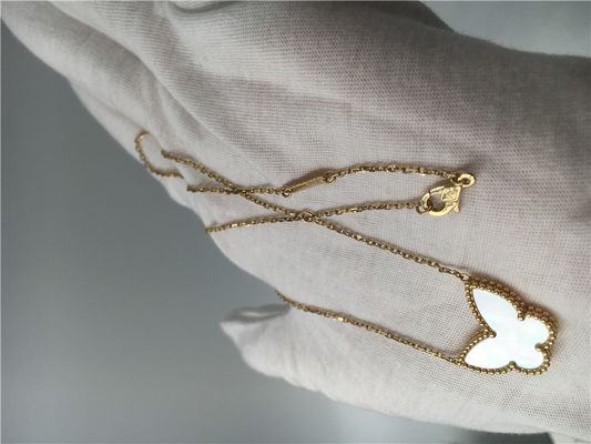 Kwaliteit Van Cleef en Arpels-Vlinderhalsband, de Gele Gouden Gelukkige Alhambra Armband van 18k fabriek