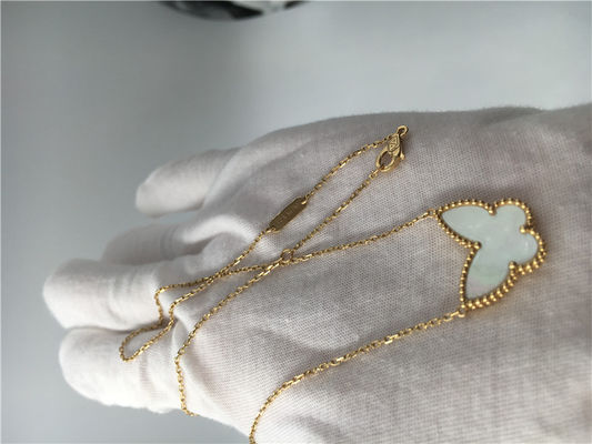 Kwaliteit Van Cleef en Arpels-Vlinderhalsband, de Gele Gouden Gelukkige Alhambra Armband van 18k fabriek
