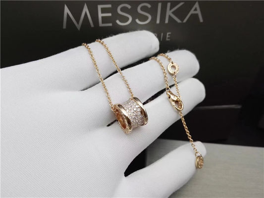 Kwaliteit 18K de gele Gouden Halsband van Luxejuwelen B Zero1 met Kleine Met de hand gemaakte Diamanten 100% fabriek