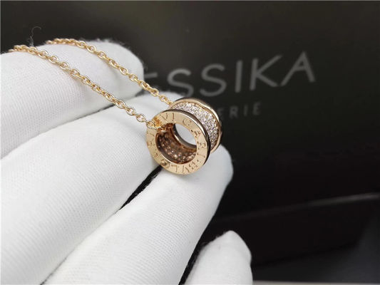 Kwaliteit 18K de gele Gouden Halsband van Luxejuwelen B Zero1 met Kleine Met de hand gemaakte Diamanten 100% fabriek