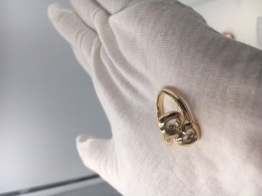 Kwaliteit Het uitstekende van de de Krommenring 18k van Overeenkomstenchopard Gelukkige Gele Goud met Diamant fabriek