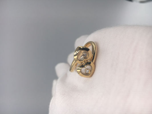 Kwaliteit Het uitstekende van de de Krommenring 18k van Overeenkomstenchopard Gelukkige Gele Goud met Diamant fabriek