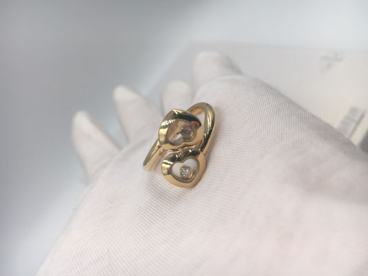 Kwaliteit Het uitstekende van de de Krommenring 18k van Overeenkomstenchopard Gelukkige Gele Goud met Diamant fabriek