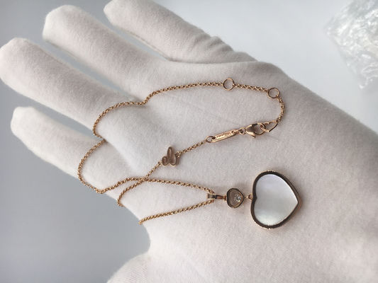 Kwaliteit De Gouden Halsband van de diamantmoeder van Parel 18K met Gelukkige de Hartentegenhanger van Chopard fabriek