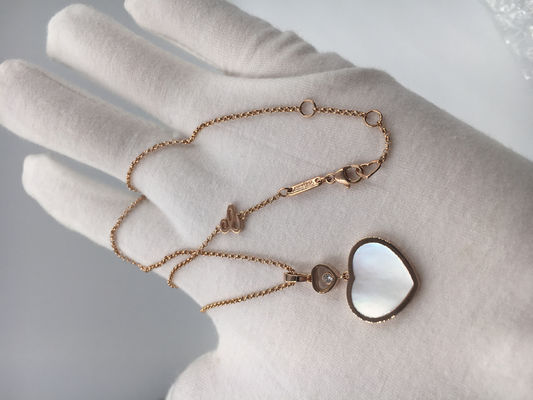 Kwaliteit De Gouden Halsband van de diamantmoeder van Parel 18K met Gelukkige de Hartentegenhanger van Chopard fabriek