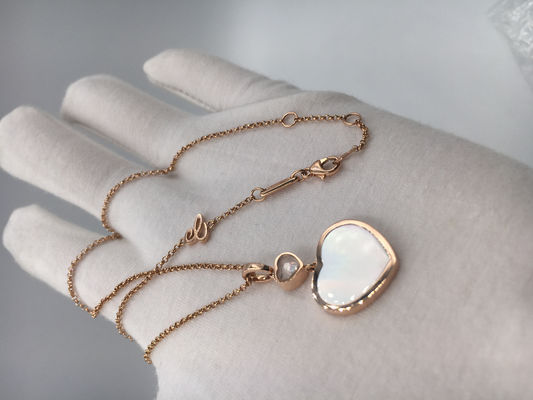 Kwaliteit De Gouden Halsband van de diamantmoeder van Parel 18K met Gelukkige de Hartentegenhanger van Chopard fabriek
