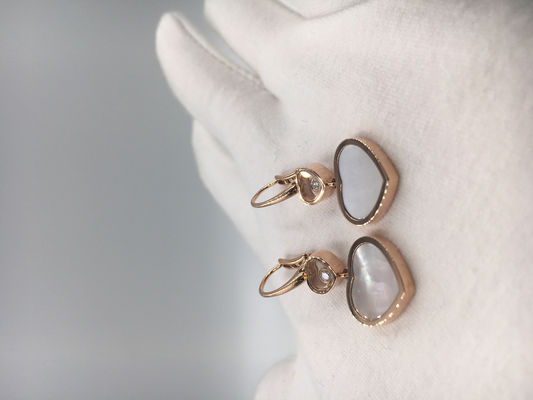 Kwaliteit De oorrings18k roze goud van Chopard Gelukkig Harten met diamant en paarlemoeren fabriek
