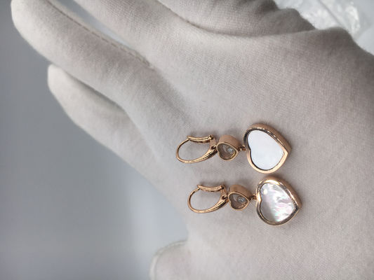 Kwaliteit De oorrings18k roze goud van Chopard Gelukkig Harten met diamant en paarlemoeren fabriek