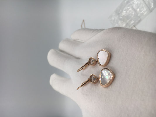 Kwaliteit De oorrings18k roze goud van Chopard Gelukkig Harten met diamant en paarlemoeren fabriek