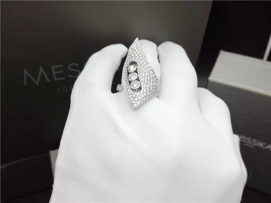 Kwaliteit 18K de Ringen van de witgouddiamant, het Huwelijksverlovingsringen van Vrouwen met Hoornontwerp fabriek